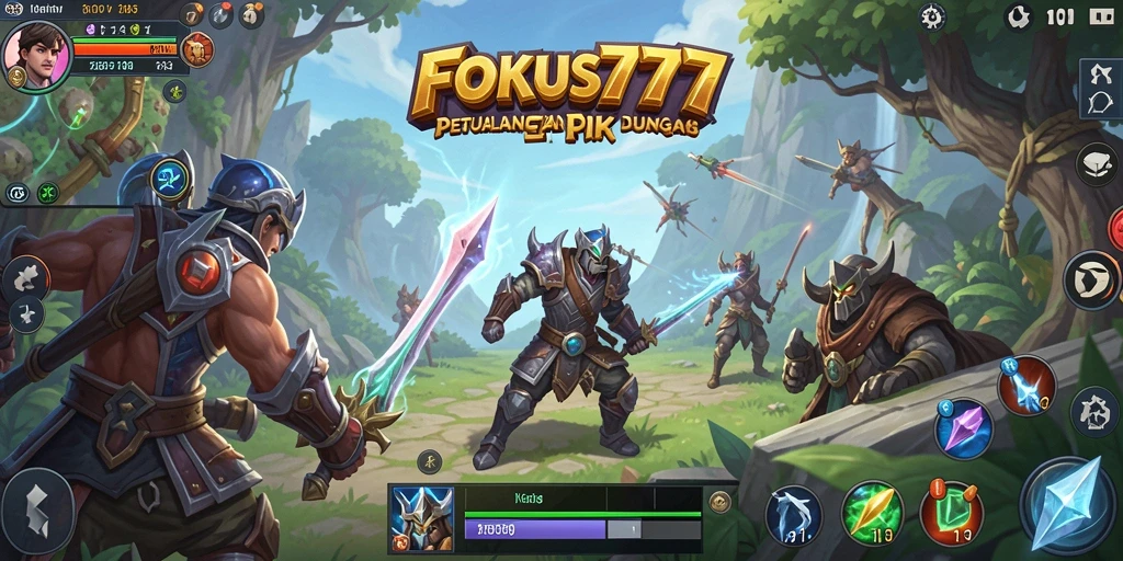 Tampilan penuh aksi dalam gameplay RPG FOKUS777 yang seru.