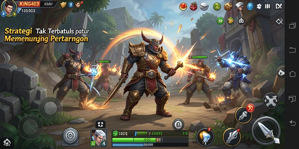 Screenshot KING403 menampilkan serangan strategi yang mendebarkan.