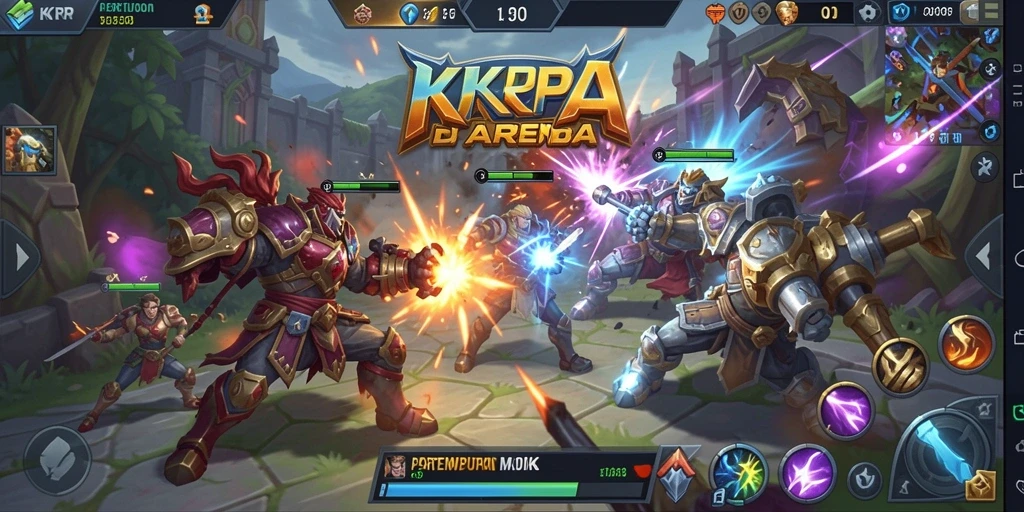 Screenshot KKRP menampilkan pertempuran MOBA yang mendebarkan dan grafis yang memukau.