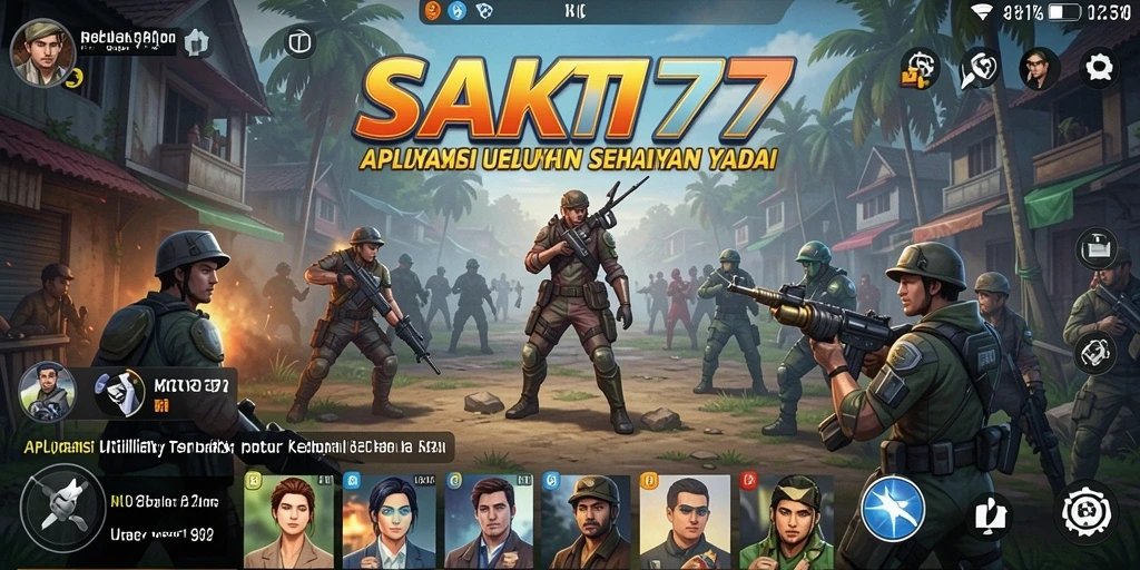 Tampilan antarmuka aplikasi SAKTI77 yang modern dan intuitif.