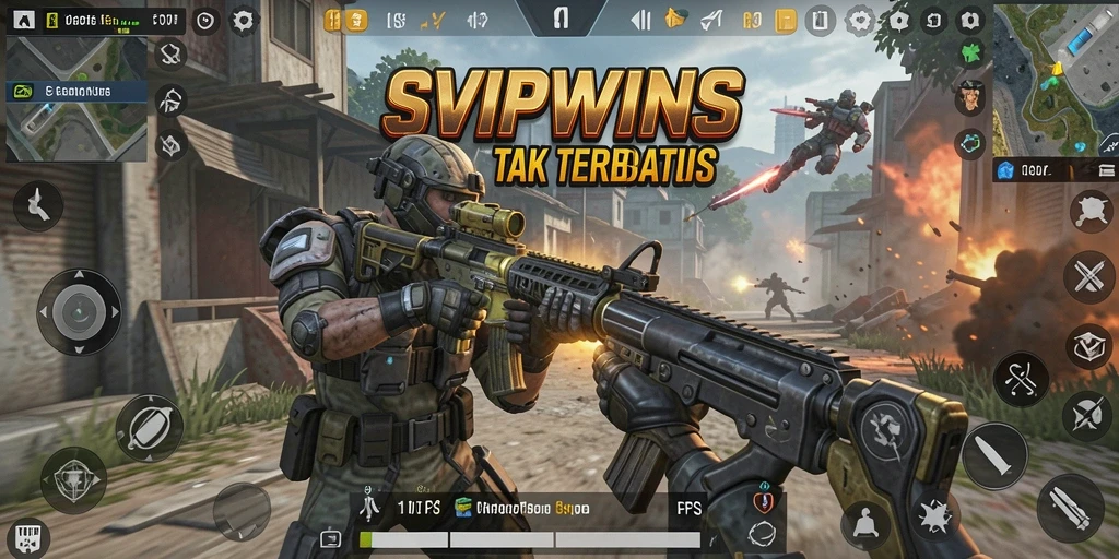 Gameplay seru dalam SVIPWINS dengan aksi tembak-menembak yang intens.