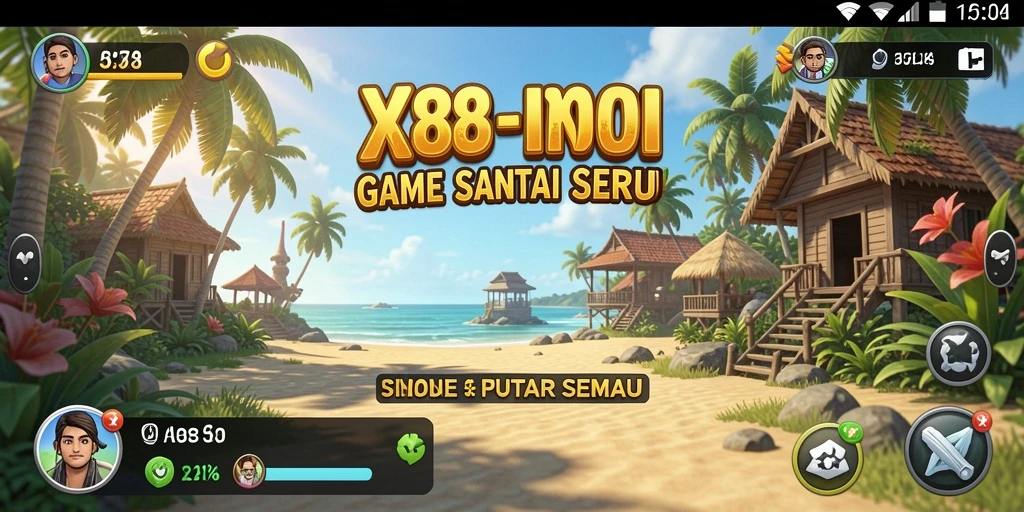 Tampilan gameplay seru dari X88 dengan warna-warna cerah.